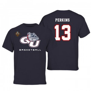 #13 Josh Perkins Black 2017 Final Four Patch Name And Number Basketball Gonzaga Bulldogs T-shirt