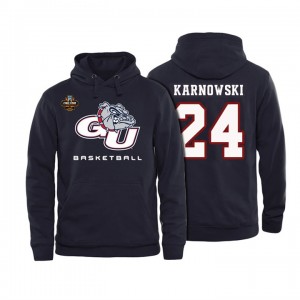 S-XXXL Basketball Przemek Karnowski Gonzaga Bulldogs #24 Black 2017 Final Four Patch Name And Number Hoodie