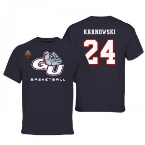 #24 Przemek Karnowski Gonzaga Bulldogs T-shirt Black 2017 Final Four Patch Name And Number Basketball 