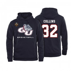 Gonzaga Bulldogs Zach Collins #32 2017 Final Four Patch Name And Number Basketball Hoodie - Black