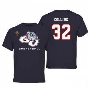 Gonzaga Bulldogs Zach Collins #32 2017 Final Four Patch Name And Number Basketball T-shirt - Black