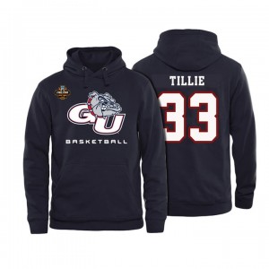 Killian Tillie Gonzaga Bulldogs Hoodie Black #33 Basketball 2017 Final Four Patch Name And Number 