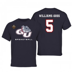 Gonzaga Bulldogs #5 Nigel Williams-goss Black 2017 Final Four Patch Name And Number Basketball T-shirt