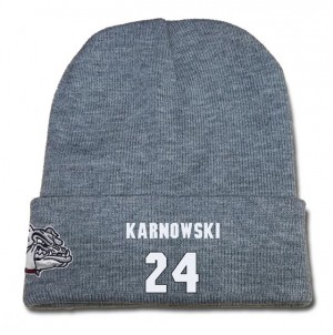 #24 Przemek Karnowski Gray Top Of The World Gonzaga Bulldogs Player Knit Beanie