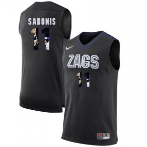 Gonzaga Bulldogs Domantas Sabonis #11 Men's with Player Pictorial Basketball Jersey - Black