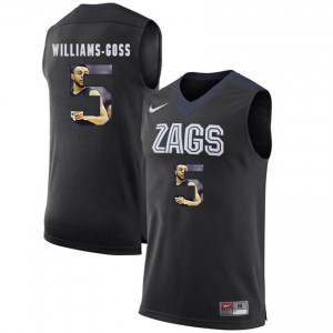 S-3XL Basketball Nigel Williams-Goss Gonzaga Bulldogs #5 Men's Black with Player Pictorial Jersey