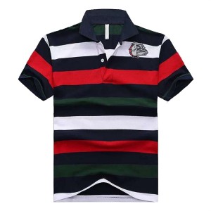 Men's Gonzaga Bulldogs Performance Polo Black/Red/White Stripe Team Logo 