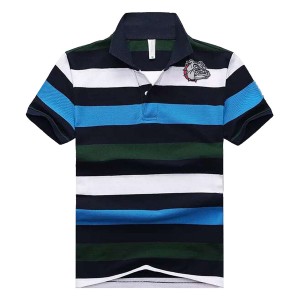 Men's Gonzaga Bulldogs Black/White/Blue Stripe Team Logo Performance Polo