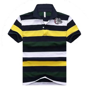 S-3XL Gonzaga Bulldogs Men's Black/Yellow/White Stripe Team Logo Performance Polo