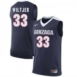Men's Kyle Wiltjer Gonzaga Bulldogs Jersey Navy #33 Limited Basketball College 