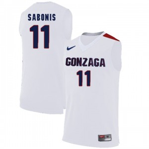Men's Domantas Sabonis Gonzaga Bulldogs Jersey White #11 Limited Basketball College 