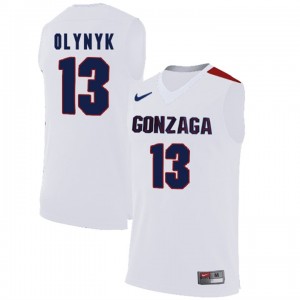 Men's Kelly Olynyk Gonzaga Bulldogs Jersey White #13 Limited Basketball College 