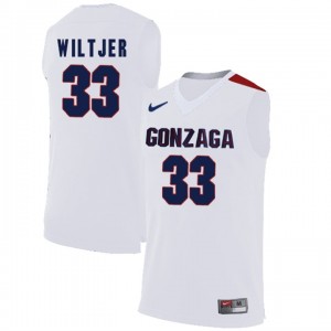 S-3XL Basketball Kyle Wiltjer Gonzaga Bulldogs #33 Limited Men's White College Jersey