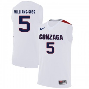 #5 Men's Nigel Williams-Goss Gonzaga Bulldogs Jersey Limited White College Basketball 